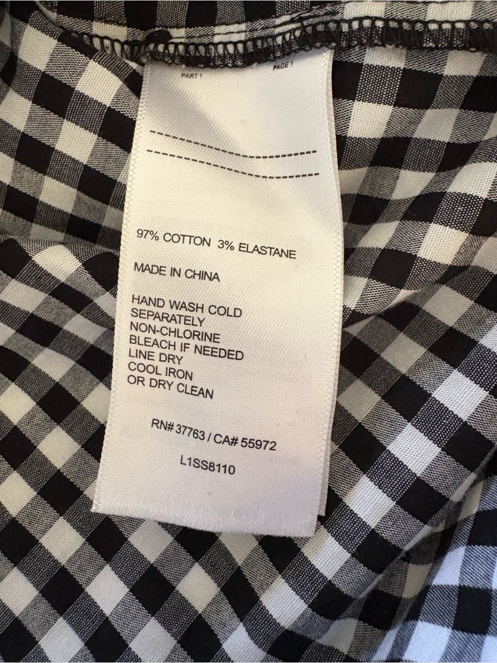 Laundry By Shelli Segal Black & White Gingham Bell-Sleeve Top - Picture 5 of 5